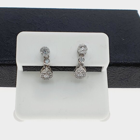 925 sterling silver luxury CZ earrings for women/girls, Best for RJUS2159 - Picture 2 of 9